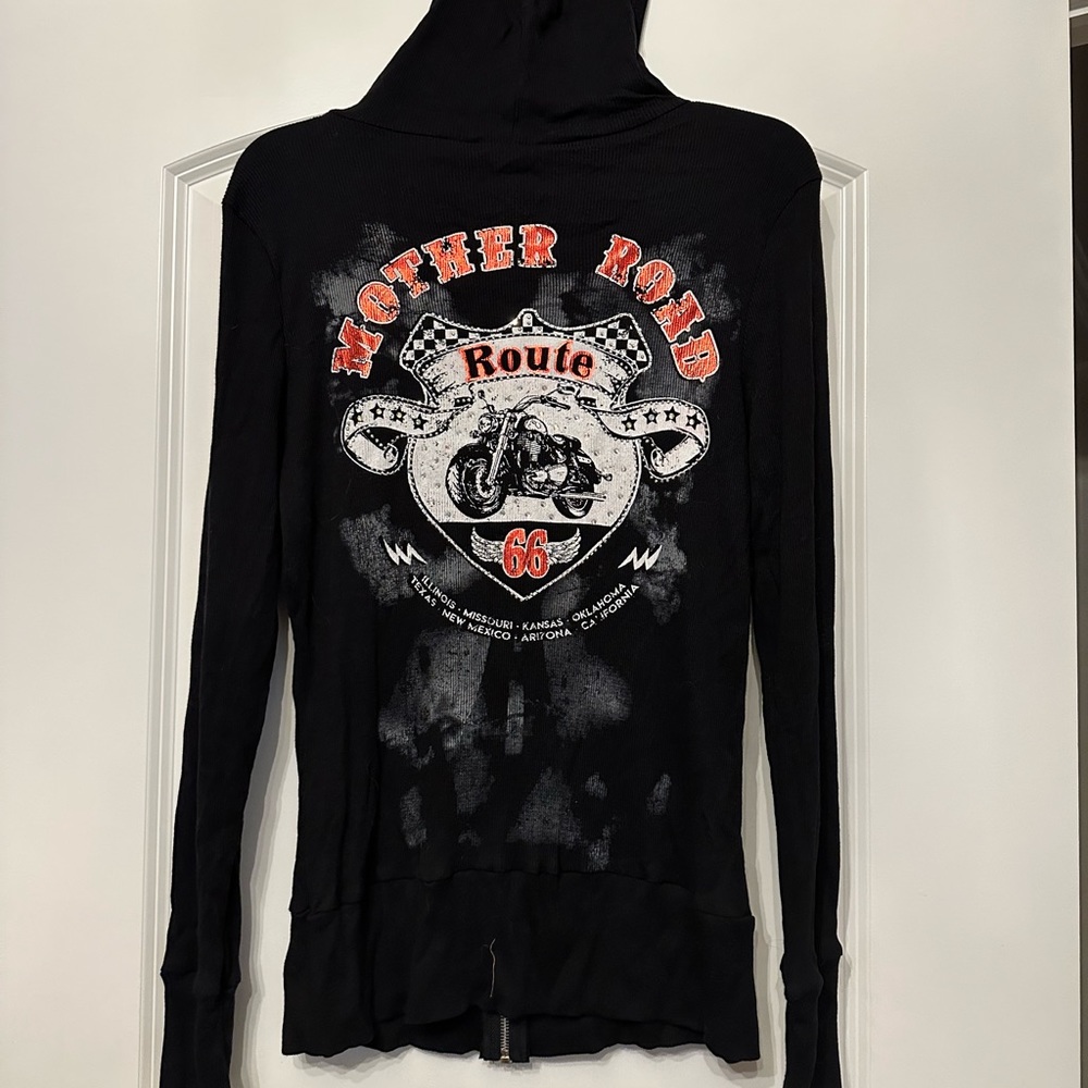 Motorcycle USA bling Zip up NWT SZ L  / ROUTE 66